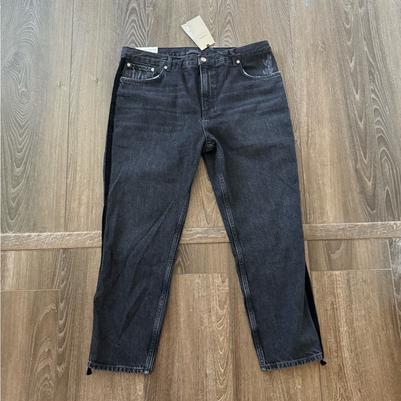 Zara Woman The Vintage Straight Jean with Velvet Stripes— size 12 - Picture 1 of 7